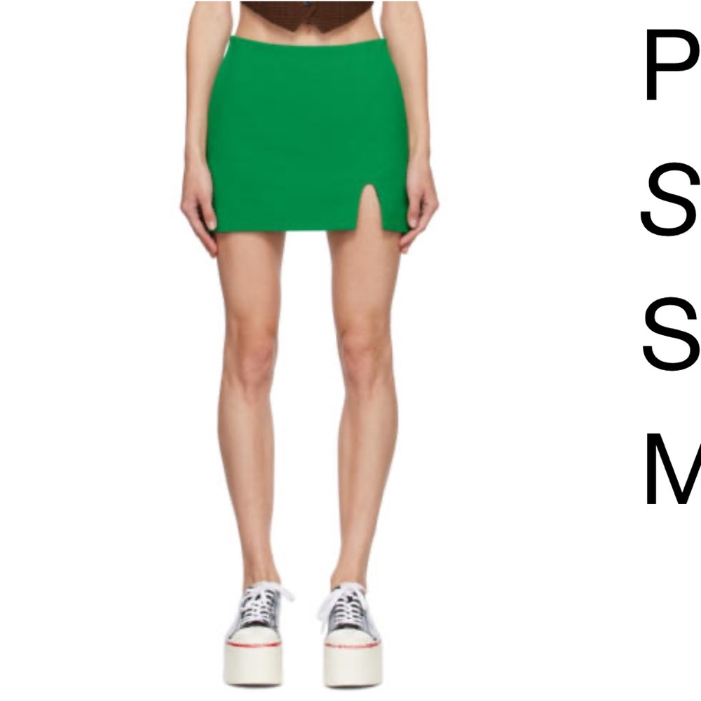 PUSHBUTTON SSense mini skirt with slit green